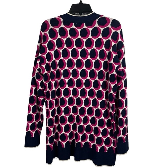 Charter Club Womens Long Cardigan Sweater Stretch Buttons Blue Pink Large - Picture 5 of 8